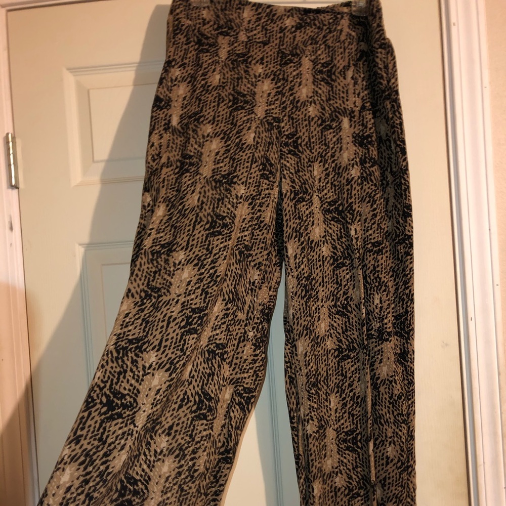 Tribal print wide leg pants